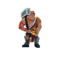 Beryn, an armoured character carrying an axe